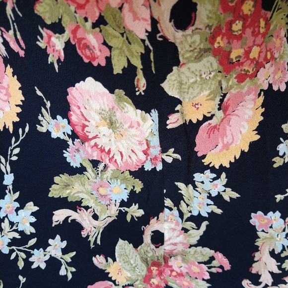 1990's does 1940's VINTAGE FLORAL DRESS xs s - Picture 11 of 12